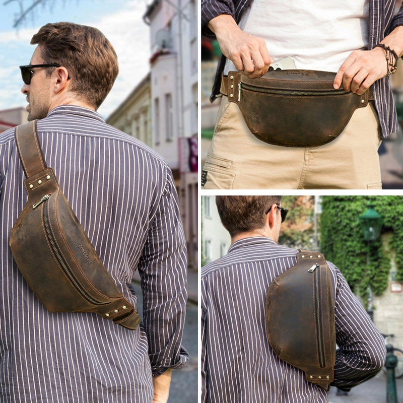 Men's Leather Bum Bag