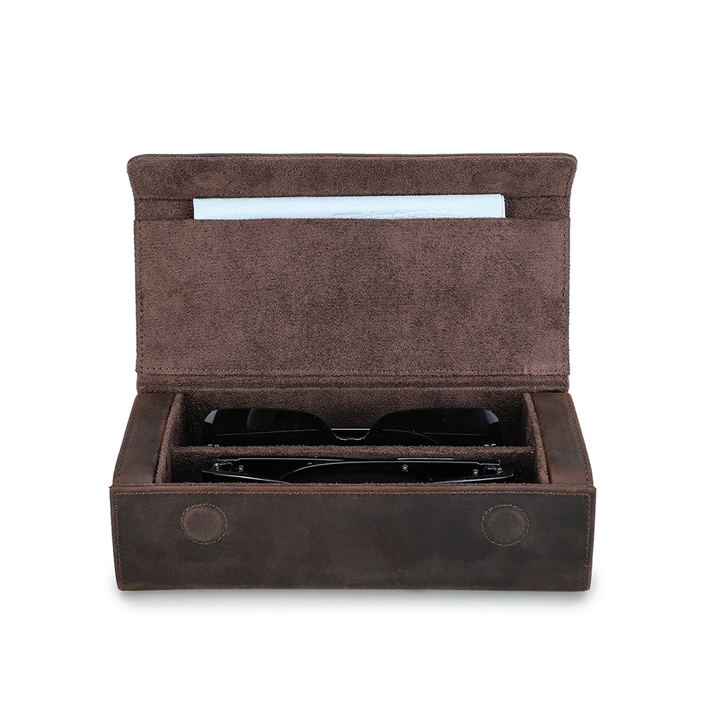 2-Pair Leather Sunglasses Travel Case – Free Monogram