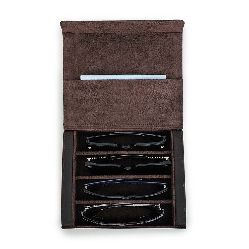 4-Pair Leather Sunglasses Travel Case – Free Monogram