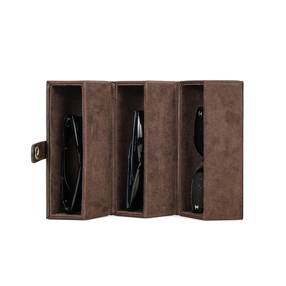 3-Pair Leather Sunglasses Travel Case – Free Monogram