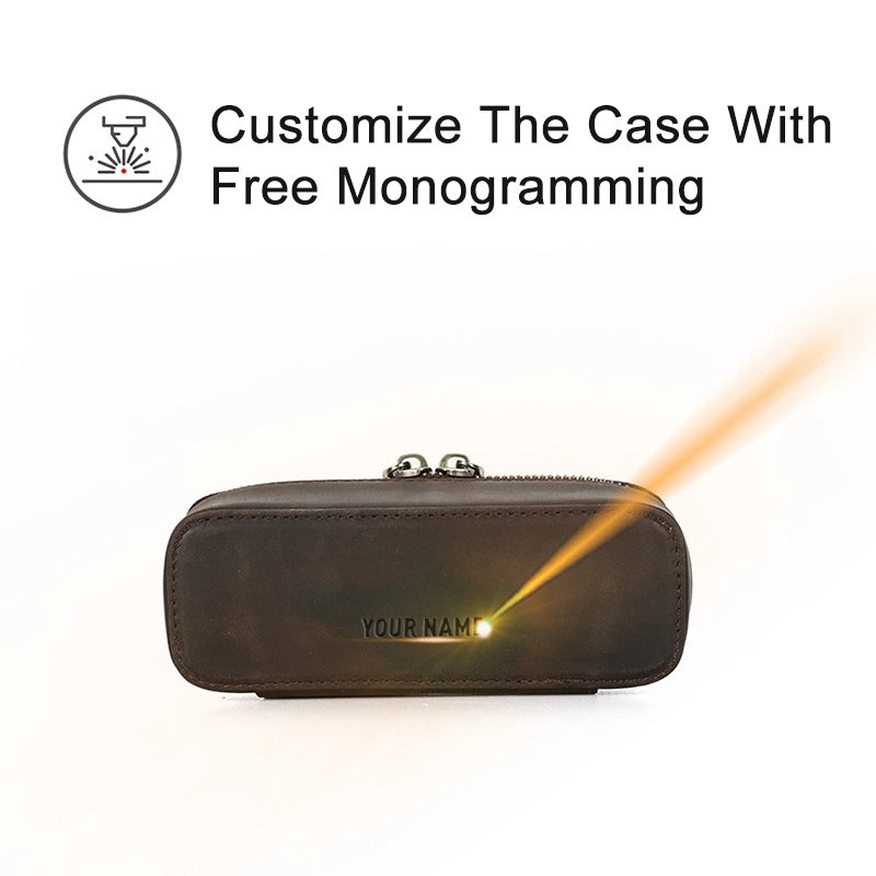 Small Rectangular Leather Travel Jewelry Case