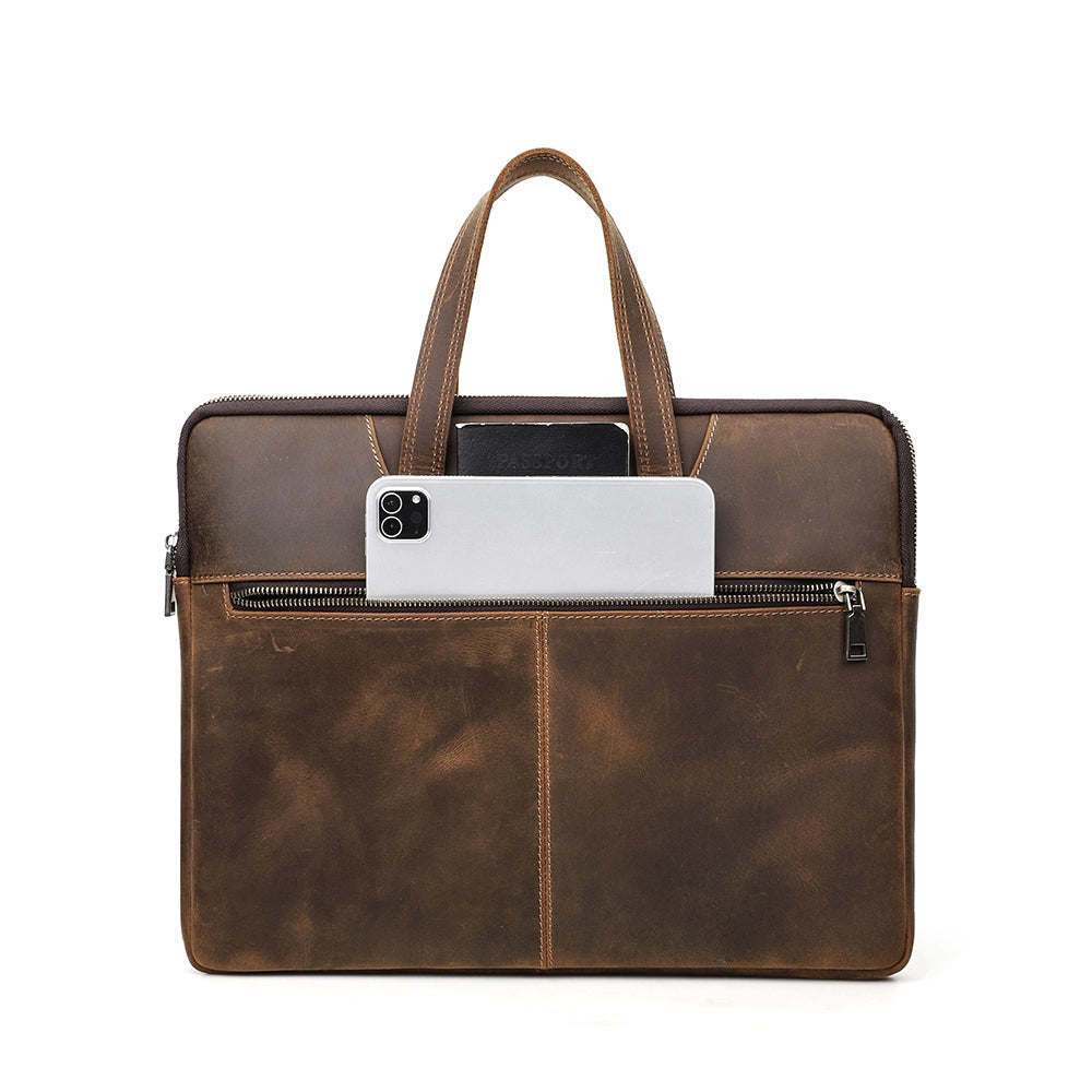 Slim Vintage Leather Laptop Bag For 15.4" MacBook Pro