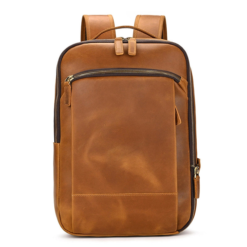 Men's Leather Backpack Dual Main Compartment Laptop Backpack – Luke Case