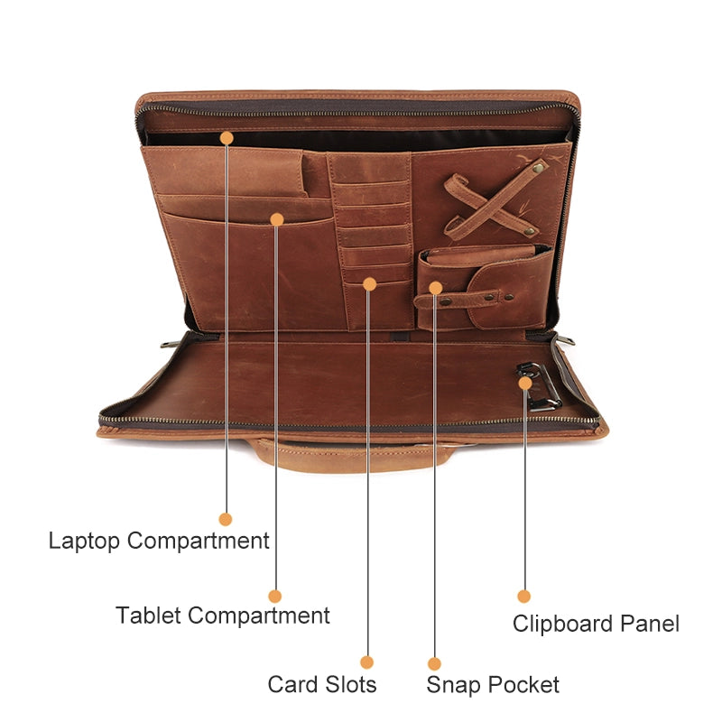 Techneca Retro Leather Laptop Bag