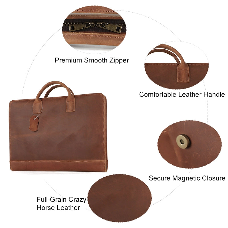 Techneca Retro Leather Laptop Bag