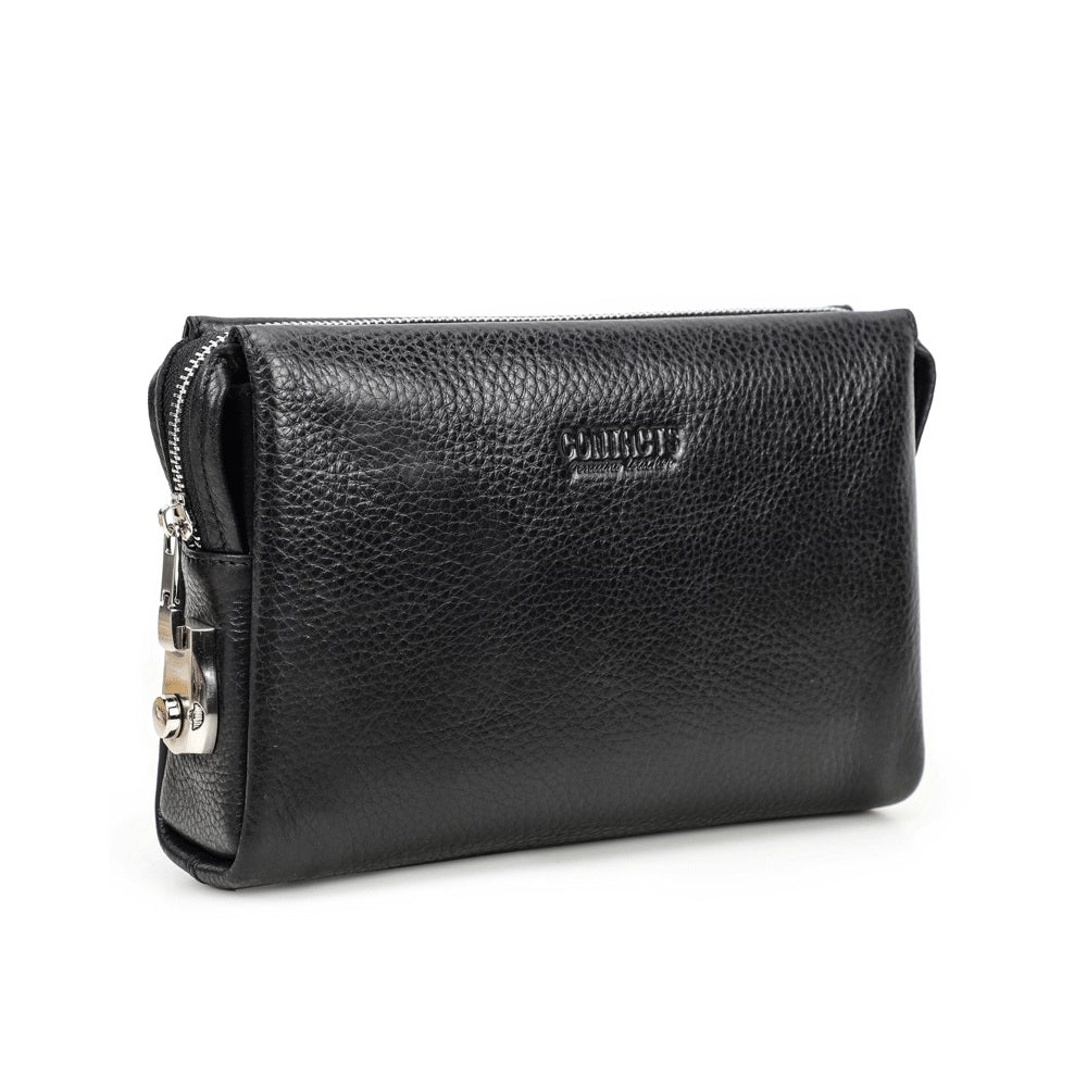 Elegant Edge Leather Clutch
