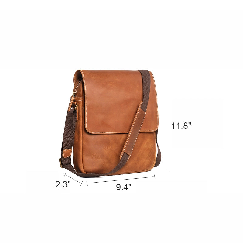 Men's Crazy Horse Leather Crossbody Bag
