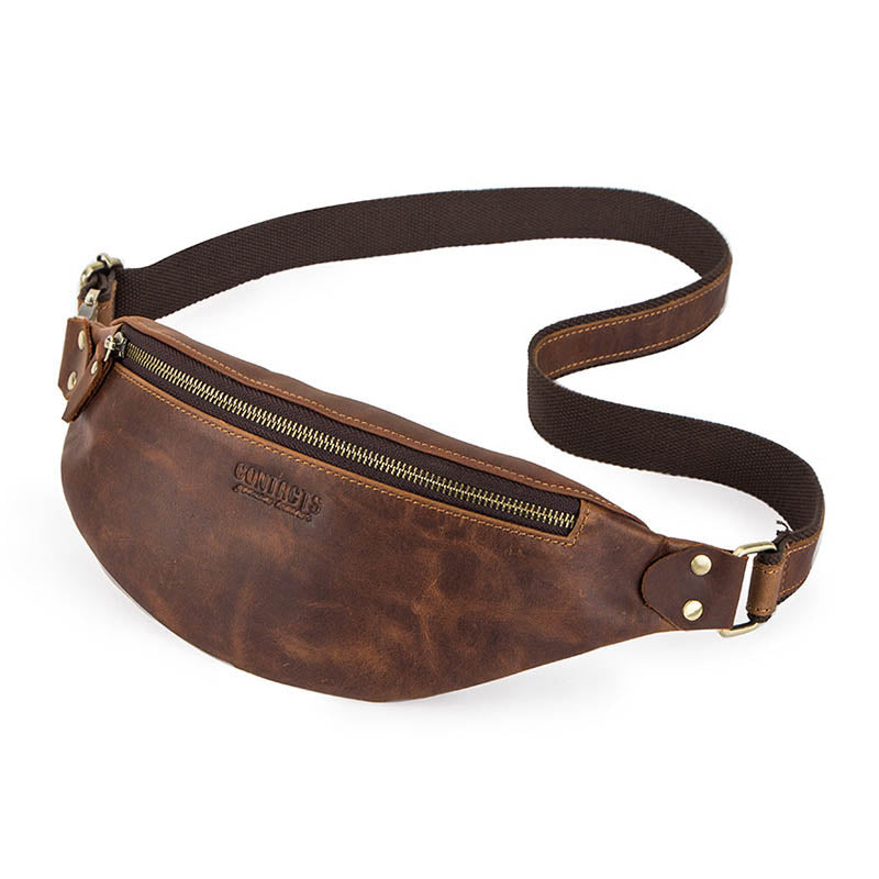 Men's Crazy Horse Leather Bum Bag
