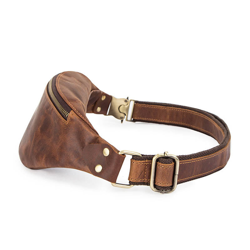 Men's Crazy Horse Leather Bum Bag