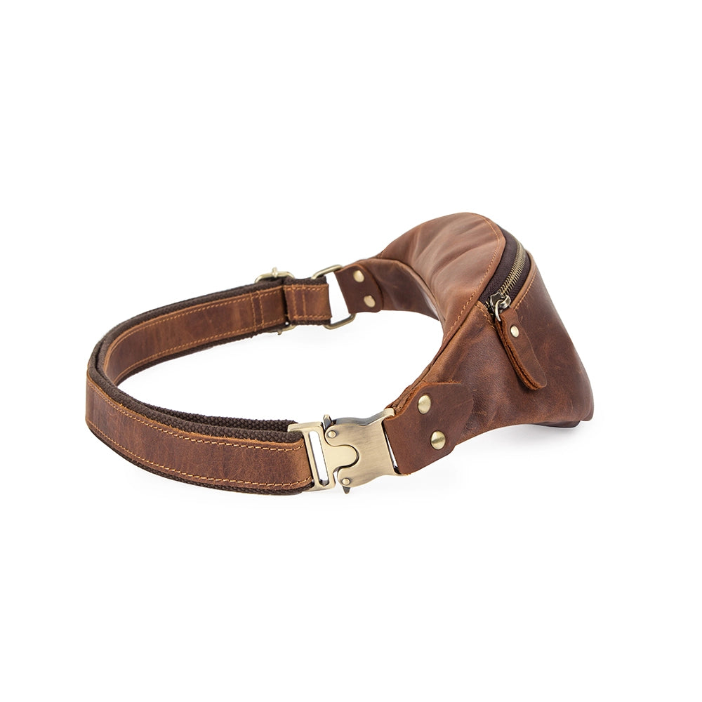 Men's Crazy Horse Leather Fanny Pack