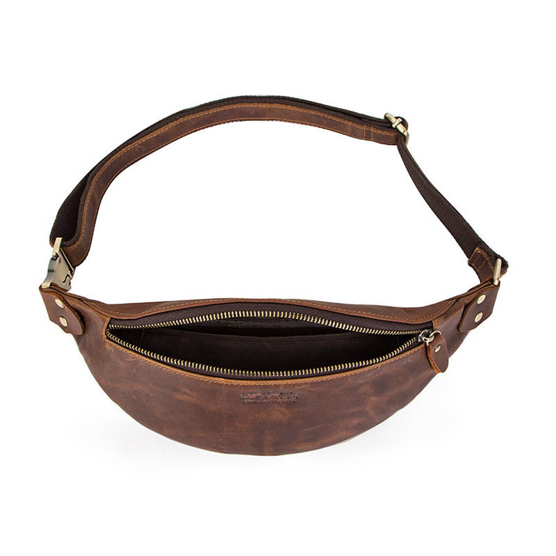 Men's Crazy Horse Leather Bum Bag