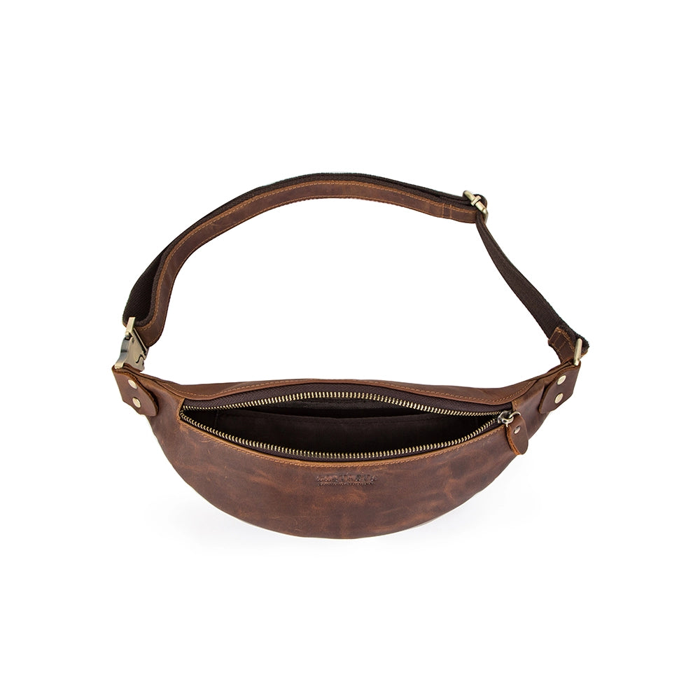 Men's Crazy Horse Leather Fanny Pack