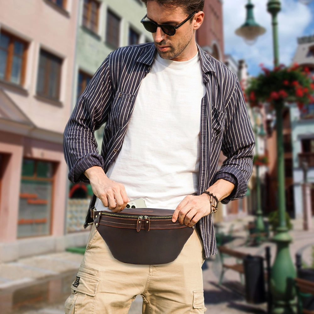 Men's Leather Fanny Pack