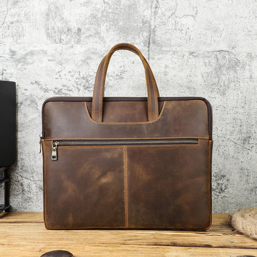 Slim Vintage Leather Laptop Bag For 15.4" MacBook Pro