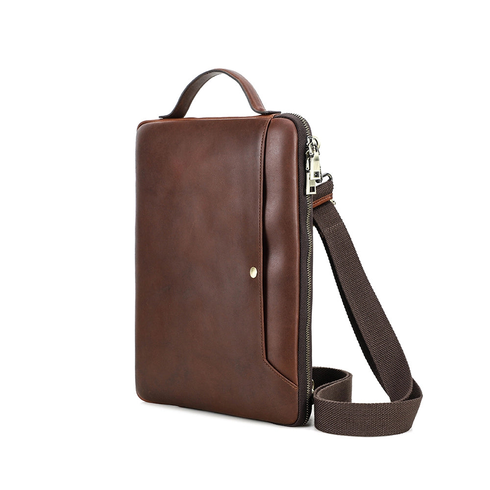 Leather Crossbody Laptop Bag For 14.2" MacBook Pro