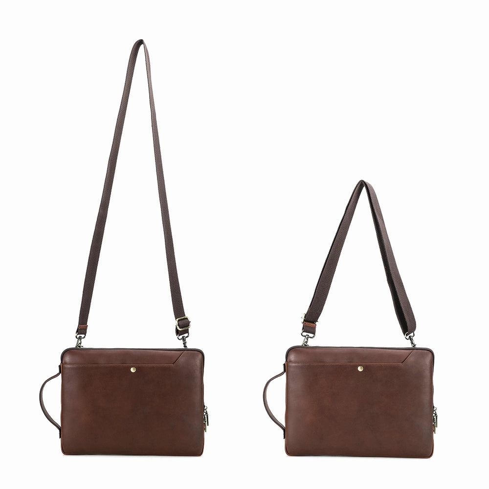 Leather Crossbody Laptop Bag For 14.2" MacBook Pro
