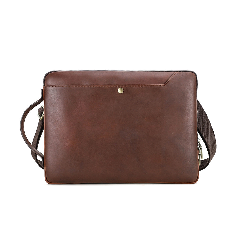 Leather Crossbody Laptop Bag For 14.2" MacBook Pro