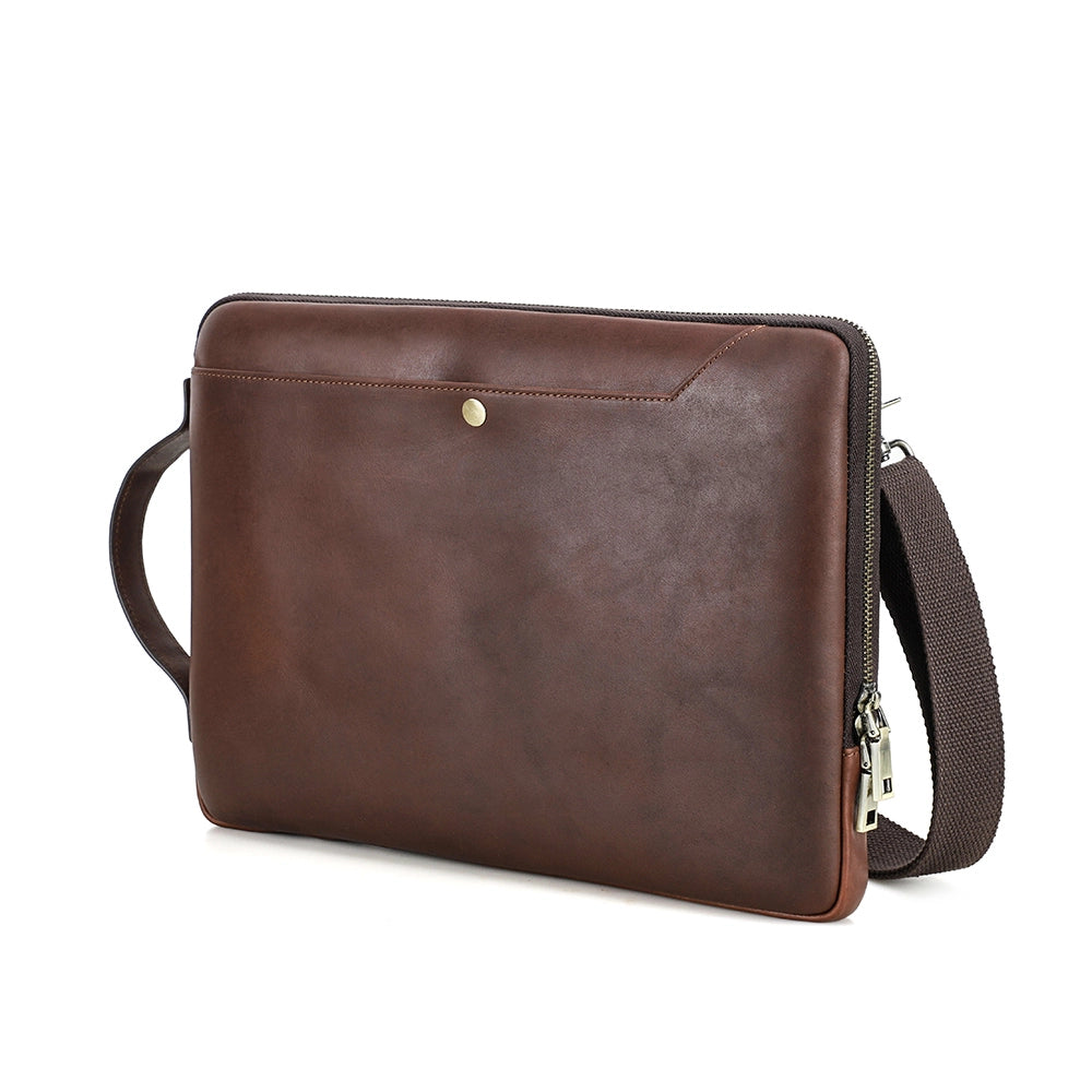 Leather Crossbody Laptop Bag For 14.2" MacBook Pro