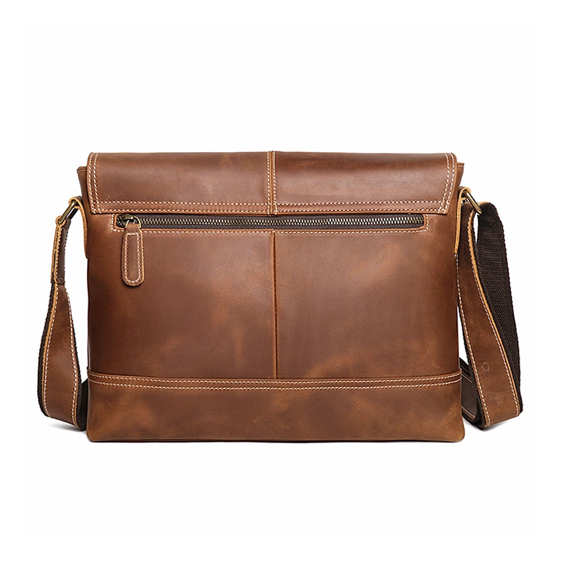 Men's Crazy Horse Leather Messenger Bag