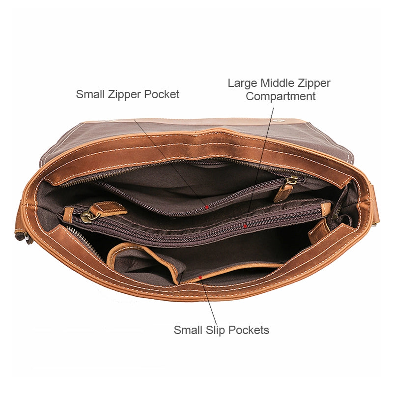 Men's Crazy Horse Leather Messenger Bag