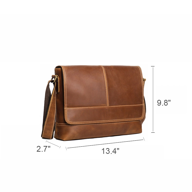 Men's Crazy Horse Leather Messenger Bag