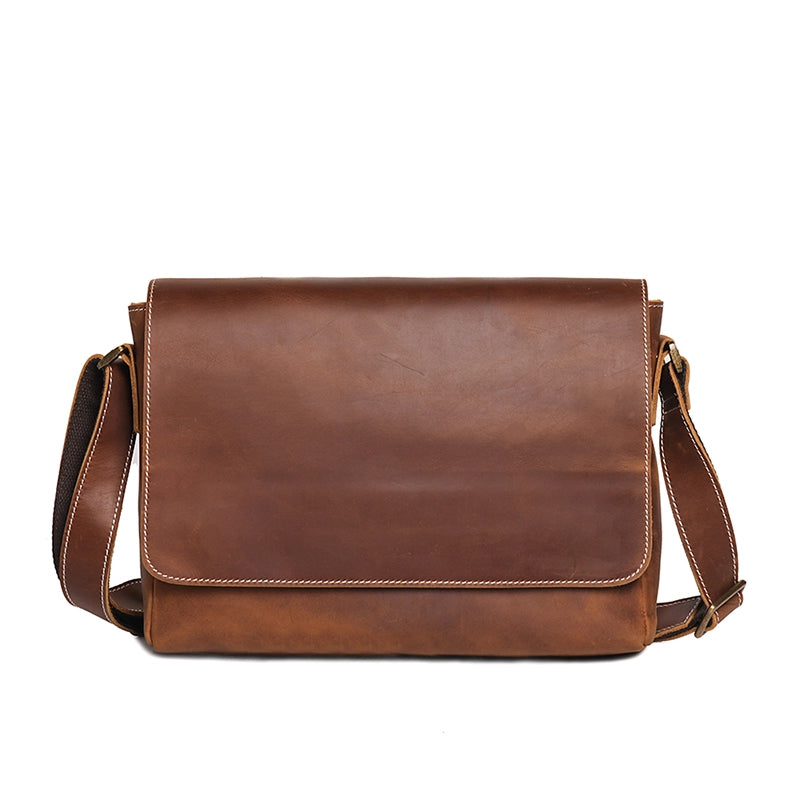 Men's Crazy Horse Leather Messenger Bag