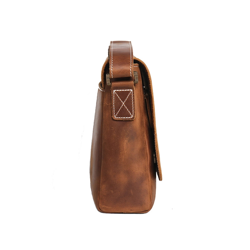 Men's Crazy Horse Leather Messenger Bag