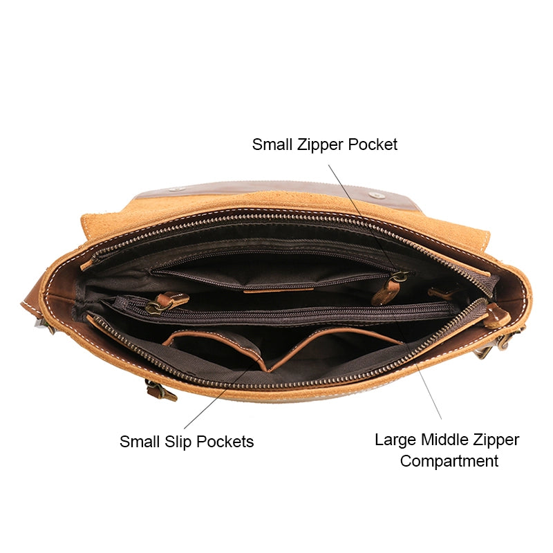 Men's Crazy Horse Leather Messenger Bag
