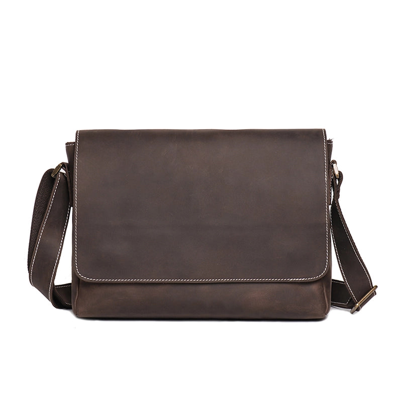 Men's Crazy Horse Leather Messenger Bag