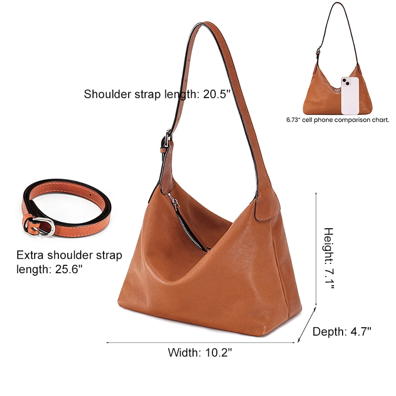 Leather Shoulder Hobo Bag