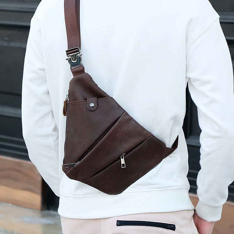 CityStride Geometric Leather Sling Bag
