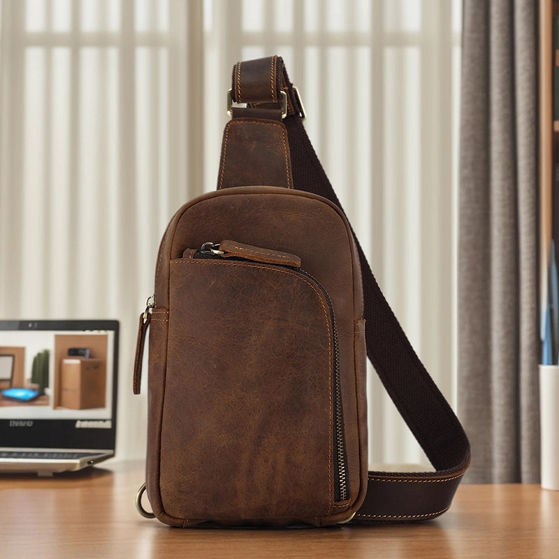 Refined Heritage Leather Sling Bag
