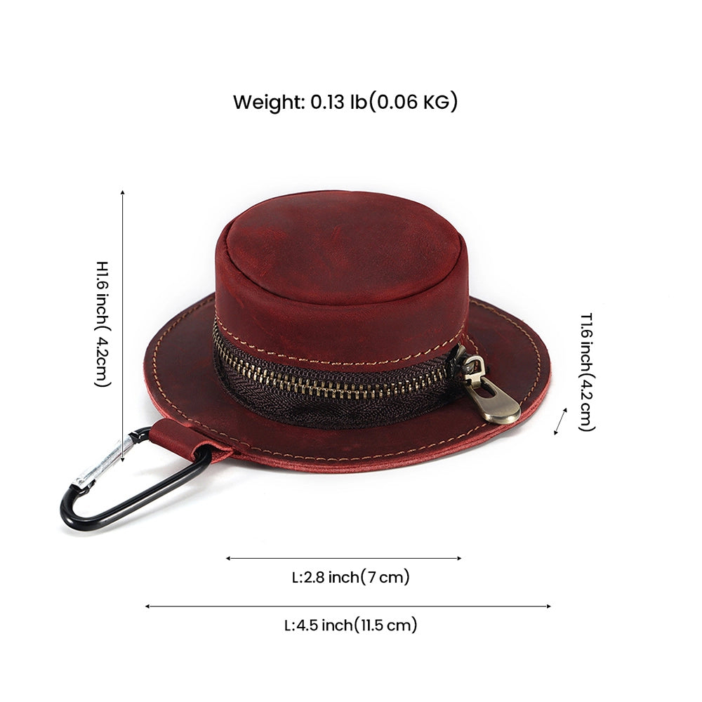 Mini Bucket Hat Leather Coin Purse