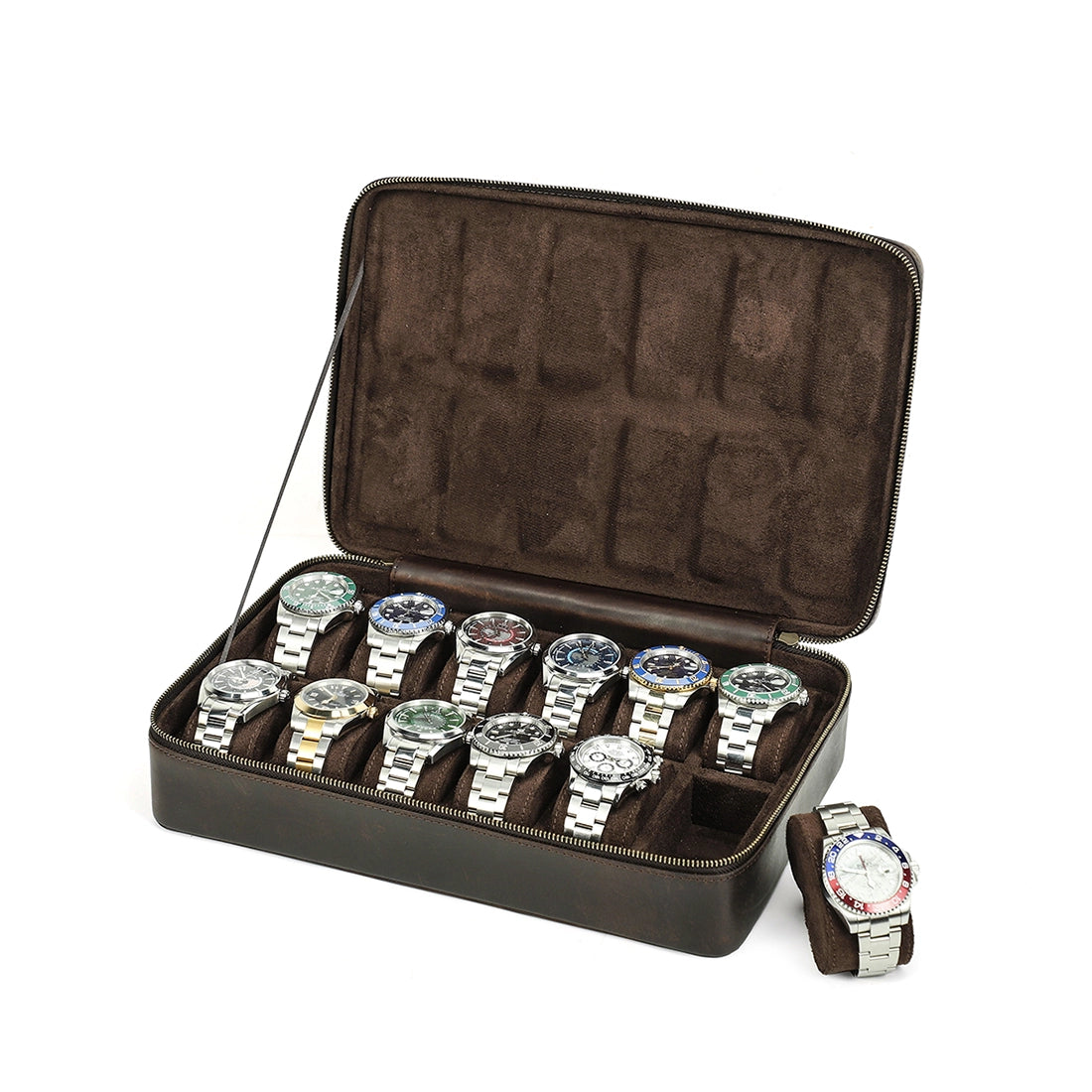 Leather Watch Box For 12 Watches - Free Monogram