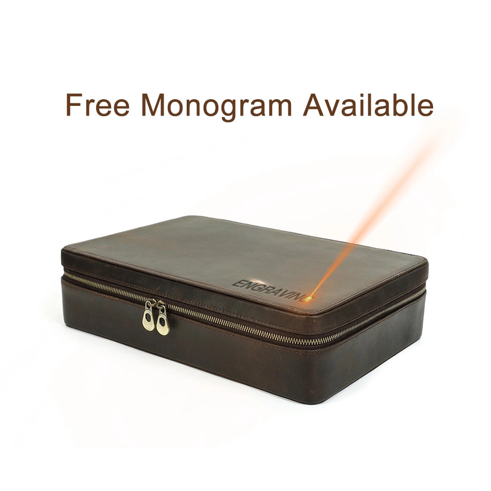 Leather Watch Box For 12 Watches - Free Monogram
