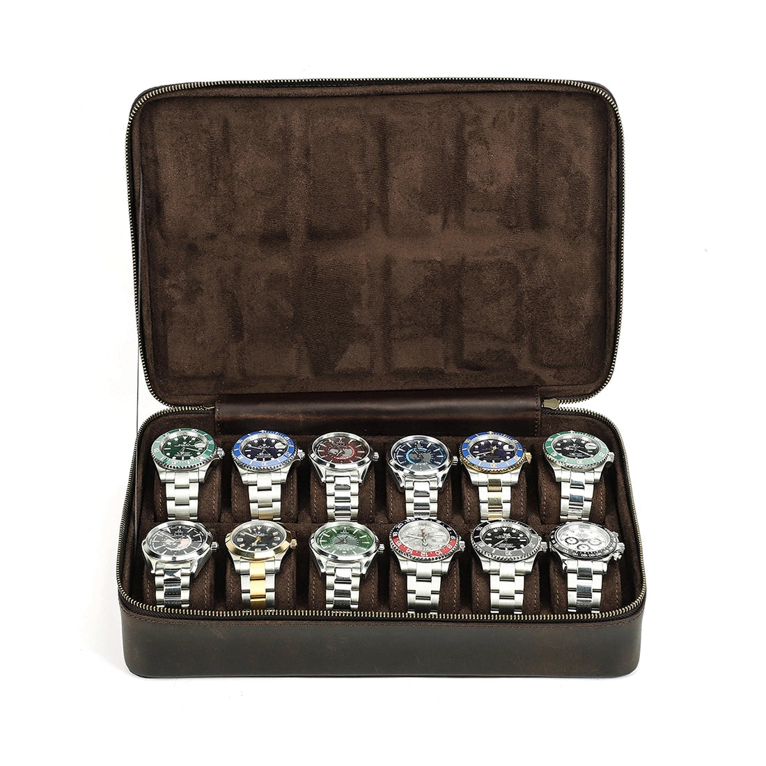 Leather Watch Box For 12 Watches - Free Monogram