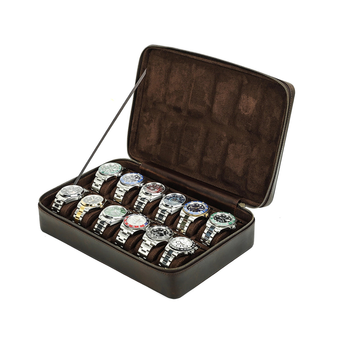 Leather Watch Box For 12 Watches - Free Monogram