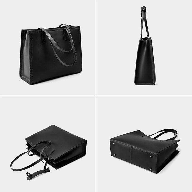 Classic Leather Work Tote Bag
