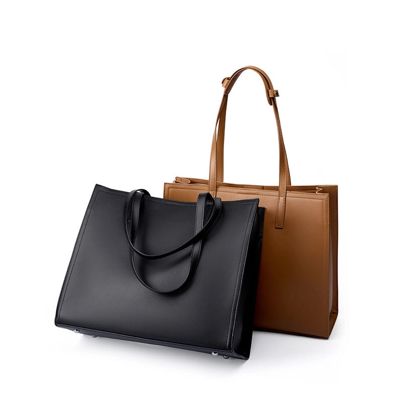 Classic Leather Work Tote Bag