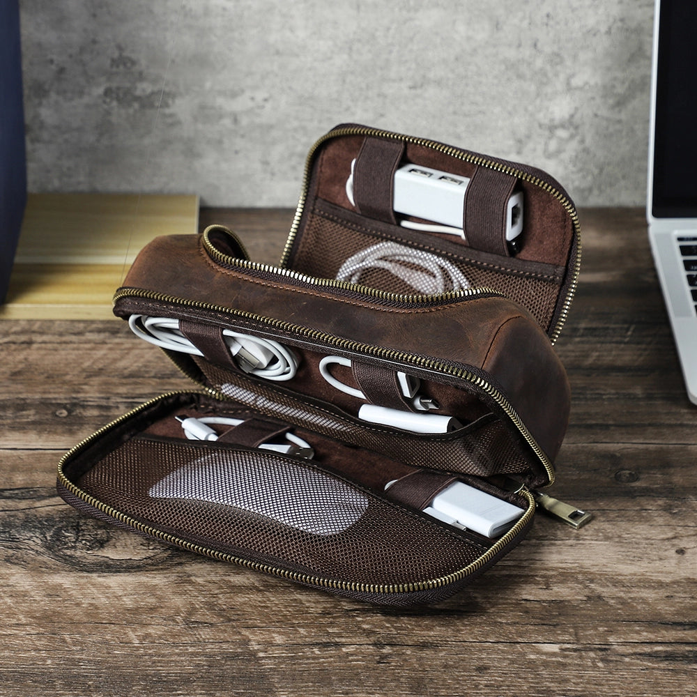 Leather Tech Organizer - Free Monogram