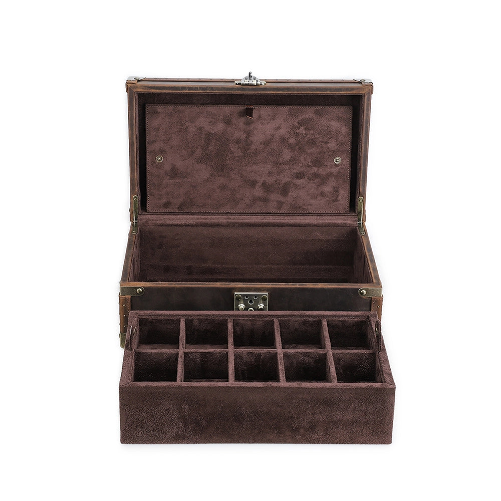 Regent Vintage Leather Watch Trunk – 10 Watch