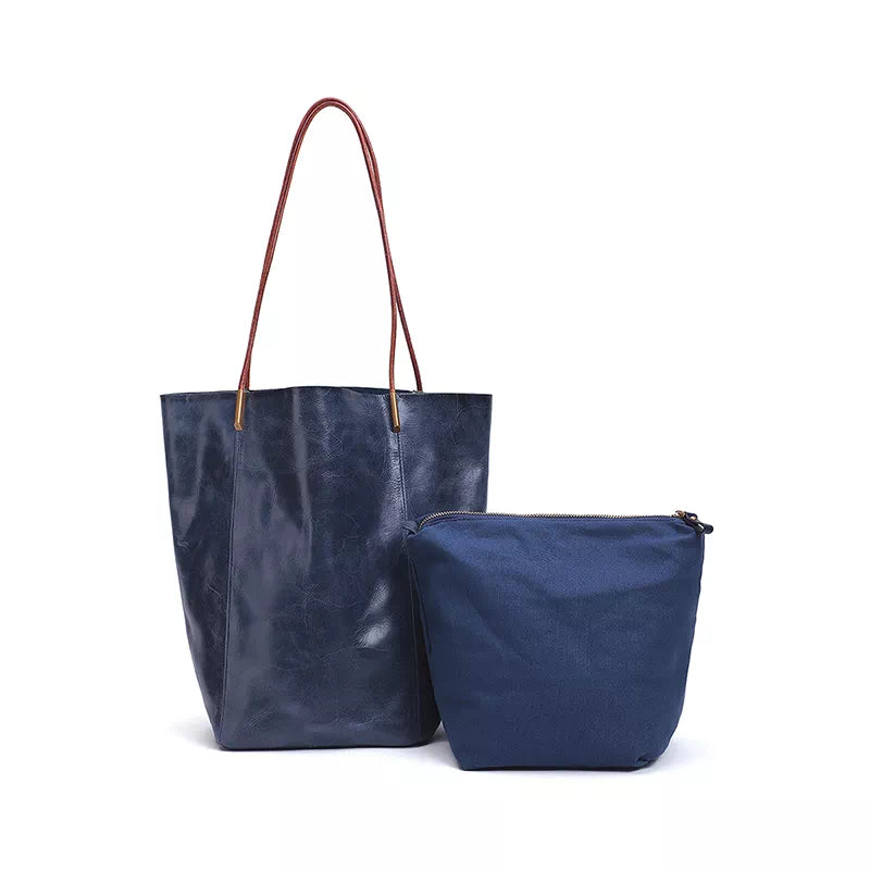Vegetable Tanned Leather Mini Tote Bag