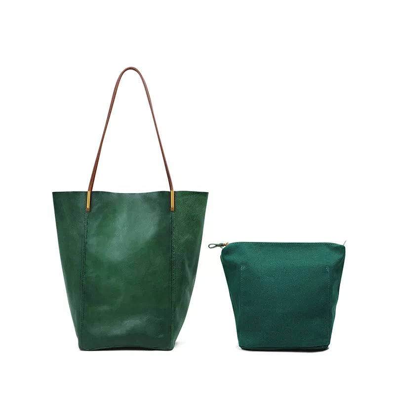 Vegetable Tanned Leather Mini Tote Bag