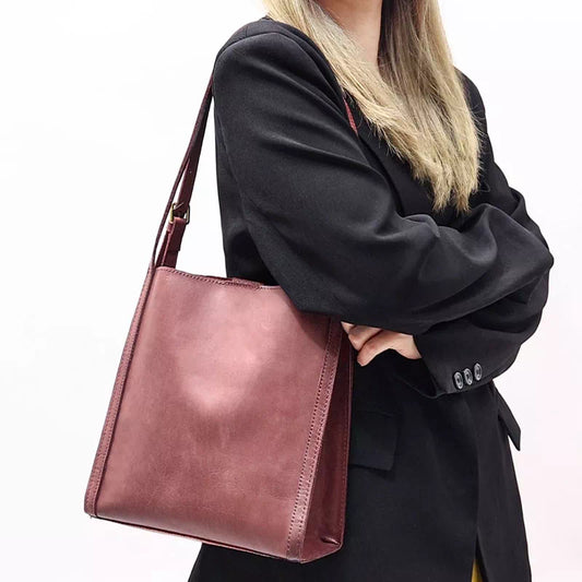 Small Leather Tote Bag - Shoulder Bag