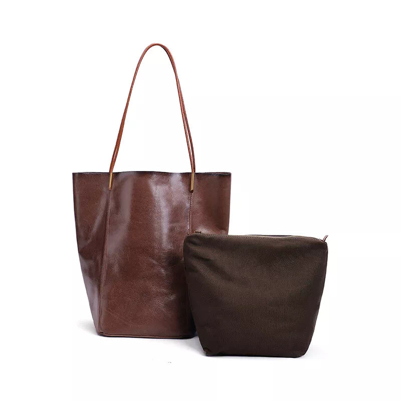 Vegetable Tanned Leather Mini Tote Bag
