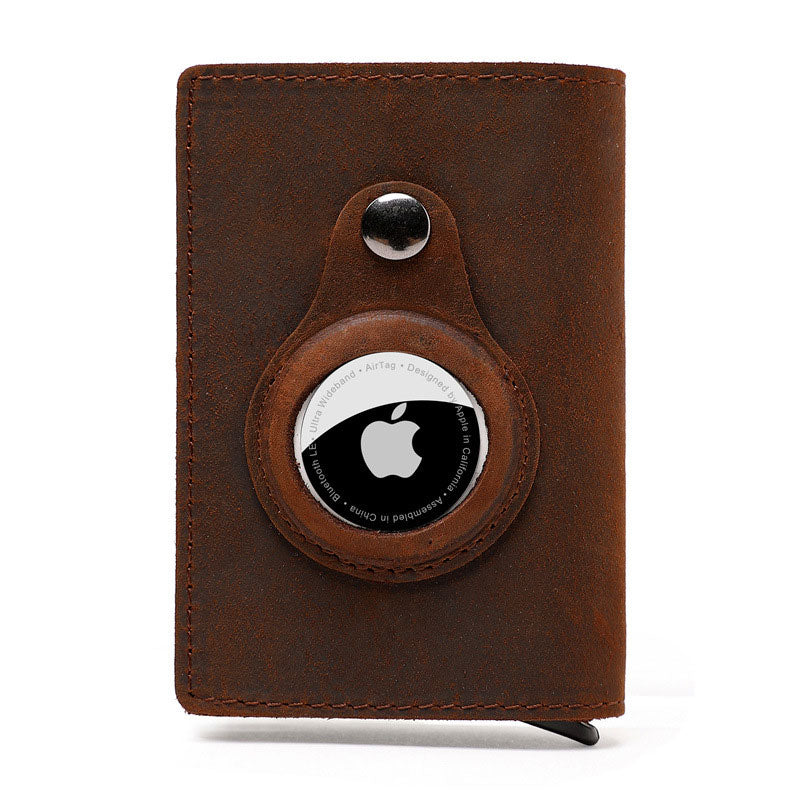 Men's Airtag Leather Wallet RFID Blocking