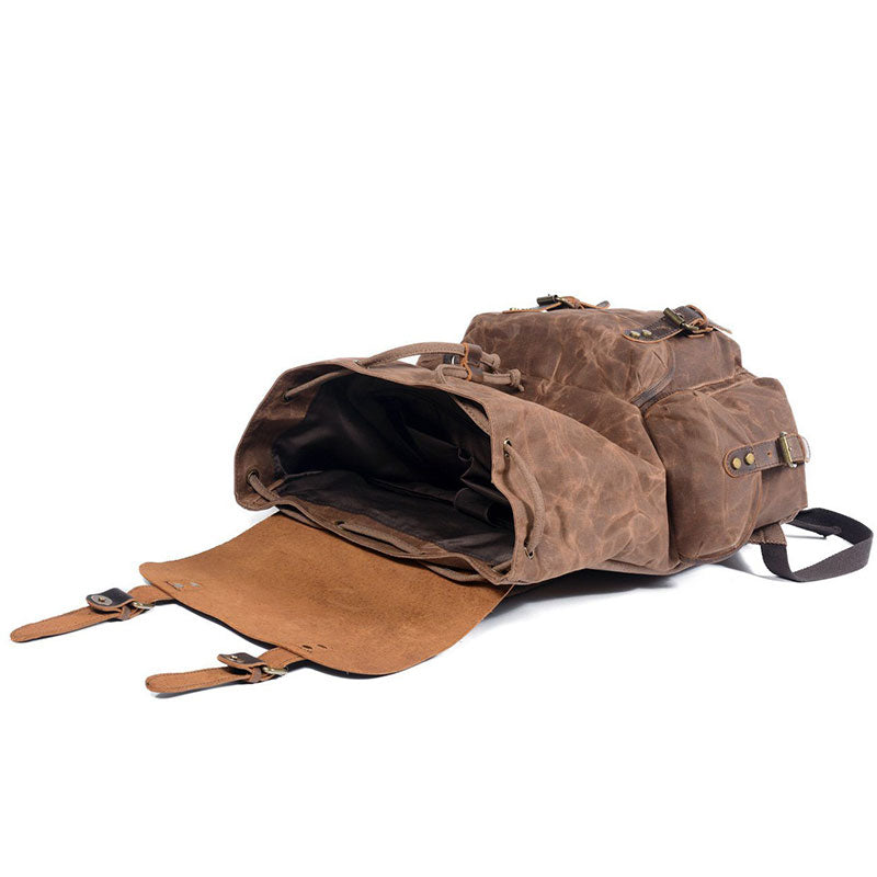 Waxed Canvas Waterproof Drawstring Backpack