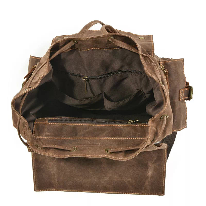 Waxed Canvas Waterproof Backpack
