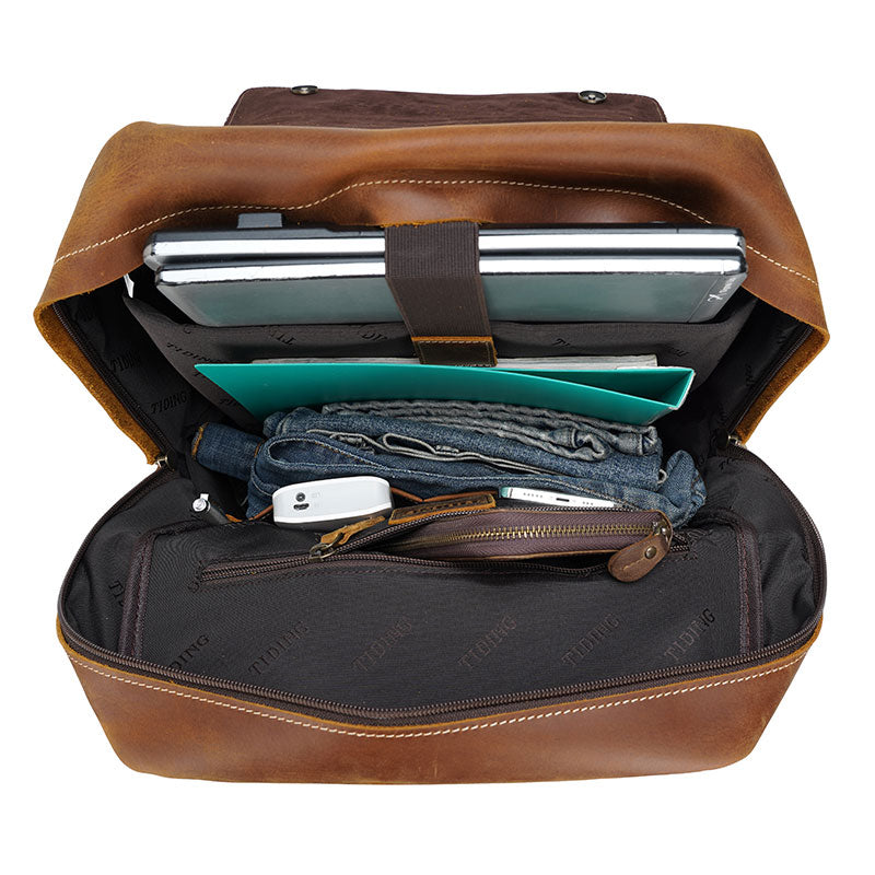 Men's Crazy Horse Leather Backpack
