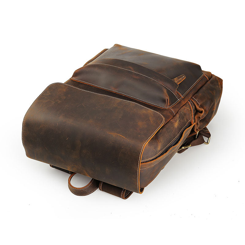 Men's Crazy Horse Leather Backpack